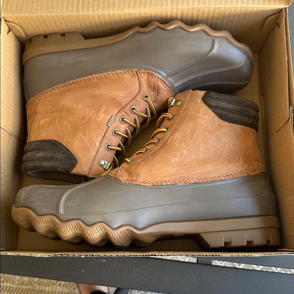 Sperry Men's Avenue Duck Boot in Tan Brown, size 11